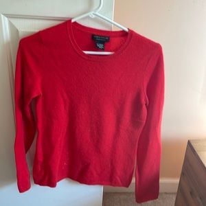 Lord & Taylor Red Crew Neck Sweater